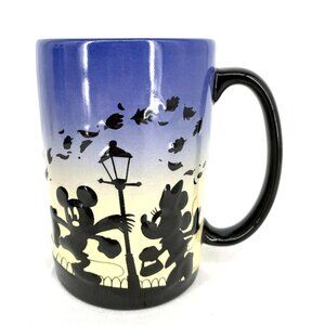 Disney Parks Ceramic Cup Mug Mickey Minnie Mouse Pluto Windy Spooky Leaves 5"